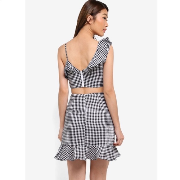 Bardot Jamie Cut Out Dress in Black Gingham - Picture 3 of 7